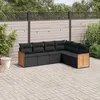 Image de Vidaxl Salon De Jardin 6 Pcs Avec Coussins Noir RÃ©sine TressÃ©e