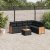 Image de Vidaxl Salon De Jardin 7 Pcs Avec Coussins Noir RÃ©sine TressÃ©e