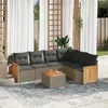 Image de Vidaxl Salon De Jardin Avec Coussins 7 Pcs Gris RÃ©sine TressÃ©e