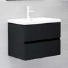 Image de Vidaxl Salon De Jardin 7 Pcs Avec Coussins Noir RÃ©sine TressÃ©e