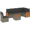Image de Vidaxl Salon De Jardin Avec Coussins 7 Pcs Gris RÃ©sine TressÃ©e