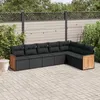 Image de Vidaxl Salon De Jardin 7 Pcs Avec Coussins Noir RÃ©sine TressÃ©e