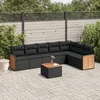 Image de Vidaxl Salon De Jardin 8 Pcs Avec Coussins Noir RÃ©sine TressÃ©e