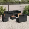 Image de Vidaxl Salon De Jardin 9 Pcs Avec Coussins Noir RÃ©sine TressÃ©e
