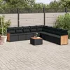 Image de Vidaxl Salon De Jardin 10 Pcs Avec Coussins Noir RÃ©sine TressÃ©e