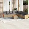 Image de Vidaxl Salon De Jardin Avec Coussins 10 Pcs Beige RÃ©sine TressÃ©e