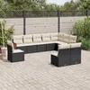 Image de Vidaxl Salon De Jardin 10 Pcs Avec Coussins Noir RÃ©sine TressÃ©e