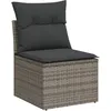 Image de Vidaxl Salon De Jardin Avec Coussins 10 Pcs Gris RÃ©sine TressÃ©e