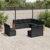 Image de Vidaxl Salon De Jardin 11 Pcs Avec Coussins Noir RÃ©sine TressÃ©e