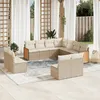 Image de Vidaxl Salon De Jardin 11 Pcs Avec Coussins Beige RÃ©sine TressÃ©e