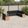 Image de Vidaxl Salon De Jardin 9 Pcs Avec Coussins Noir RÃ©sine TressÃ©e
