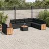 Image de Vidaxl Salon De Jardin 11 Pcs Avec Coussins Noir RÃ©sine TressÃ©e