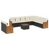 Image de Vidaxl Salon De Jardin 11 Pcs Avec Coussins Noir RÃ©sine TressÃ©e
