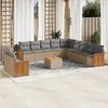 Image de Vidaxl Salon De Jardin Avec Coussins 12 Pcs Beige RÃ©sine TressÃ©e
