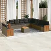 Image de Vidaxl Salon De Jardin Avec Coussins 12 Pcs Gris RÃ©sine TressÃ©e