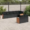 Image de Vidaxl Salon De Jardin 8 Pcs Avec Coussins Noir RÃ©sine TressÃ©e