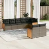 Image de Vidaxl Salon De Jardin 8 Pcs Avec Coussins Gris RÃ©sine TressÃ©e
