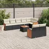Image de Vidaxl Salon De Jardin 9 Pcs Avec Coussins Noir RÃ©sine TressÃ©e