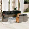 Image de Vidaxl Salon De Jardin 8 Pcs Avec Coussins Gris RÃ©sine TressÃ©e