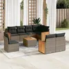 Image de Vidaxl Salon De Jardin 9 Pcs Avec Coussins Gris RÃ©sine TressÃ©e