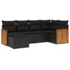 Image de Vidaxl Salon De Jardin 6 Pcs Avec Coussins Noir RÃ©sine TressÃ©e