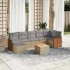Image de Vidaxl Salon De Jardin Avec Coussins 8 Pcs Beige RÃ©sine TressÃ©e