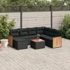 Image de Vidaxl Salon De Jardin 8 Pcs Avec Coussins Noir RÃ©sine TressÃ©e