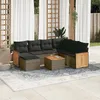Image de Vidaxl Salon De Jardin 8 Pcs Avec Coussins Gris RÃ©sine TressÃ©e
