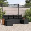 Image de Vidaxl Salon De Jardin 6 Pcs Avec Coussins Noir RÃ©sine TressÃ©e