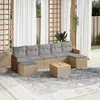 Image de Vidaxl Salon De Jardin Avec Coussins 8 Pcs Beige RÃ©sine TressÃ©e