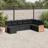 Image de Vidaxl Salon De Jardin 8 Pcs Avec Coussins Noir RÃ©sine TressÃ©e