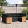 Image de Vidaxl Salon De Jardin 6 Pcs Avec Coussins Noir RÃ©sine TressÃ©e