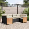 Image de Vidaxl Salon De Jardin 6 Pcs Avec Coussins Noir RÃ©sine TressÃ©e