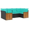 Image de Vidaxl Salon De Jardin 6 Pcs Avec Coussins Noir RÃ©sine TressÃ©e