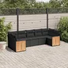 Image de Vidaxl Salon De Jardin 7 Pcs Avec Coussins Noir RÃ©sine TressÃ©e