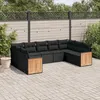 Image de Vidaxl Salon De Jardin 9 Pcs Avec Coussins Noir RÃ©sine TressÃ©e