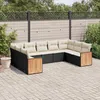 Image de Vidaxl Salon De Jardin 9 Pcs Avec Coussins Noir RÃ©sine TressÃ©e