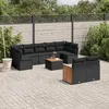 Image de Vidaxl Salon De Jardin 10 Pcs Avec Coussins Noir RÃ©sine TressÃ©e