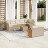 Image de Vidaxl Salon De Jardin Avec Coussins 10 Pcs Beige RÃ©sine TressÃ©e
