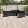 Image de Vidaxl Salon De Jardin 9 Pcs Avec Coussins Noir RÃ©sine TressÃ©e