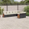 Image de Vidaxl Salon De Jardin 9 Pcs Avec Coussins Noir RÃ©sine TressÃ©e
