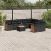 Image de Vidaxl Salon De Jardin 10 Pcs Avec Coussins Noir RÃ©sine TressÃ©e