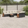 Image de Vidaxl Salon De Jardin 10 Pcs Avec Coussins Noir RÃ©sine TressÃ©e