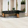 Image de Vidaxl Salon De Jardin Avec Coussins 10 Pcs Gris RÃ©sine TressÃ©e