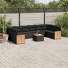 Image de Vidaxl Salon De Jardin 11 Pcs Avec Coussins Noir RÃ©sine TressÃ©e