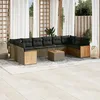 Image de Vidaxl Salon De Jardin 11 Pcs Avec Coussins Gris RÃ©sine TressÃ©e