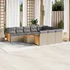 Image de Vidaxl Salon De Jardin 11 Pcs Avec Coussins Beige RÃ©sine TressÃ©e