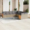 Image de Vidaxl Salon De Jardin Avec Coussins 10 Pcs Beige RÃ©sine TressÃ©e