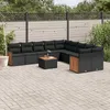 Image de Vidaxl Salon De Jardin 11 Pcs Avec Coussins Noir RÃ©sine TressÃ©e