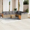 Image de Vidaxl Salon De Jardin 11 Pcs Avec Coussins Beige RÃ©sine TressÃ©e